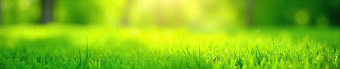 Sunlit Green Meadow Idyllic SpringSummer Landscape, Perfect for Websites and Presentations