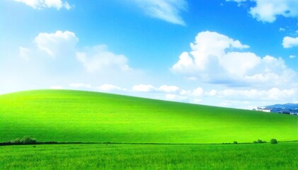 Serene Rolling Hills and Vibrant Blue Sky Idyllic Countryside Vista Perfect for Travel and Nature Documentaries