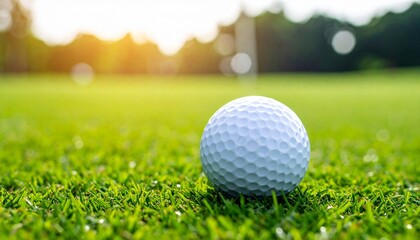 Obraz premium Close Up of Golf Ball on Green Putting Green