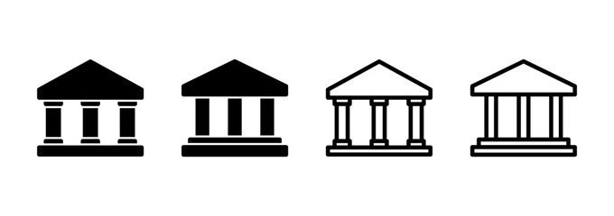 Bank icon logo design. Bank sign and symbol, museum, university