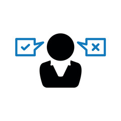 business decision making confusion icon.	