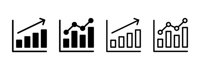 Growing graph icon logo design. Chart sign and symbol. diagram icon