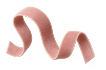 Pink chewing gum waving, suspended against transparent backdrop, displaying fluid motion