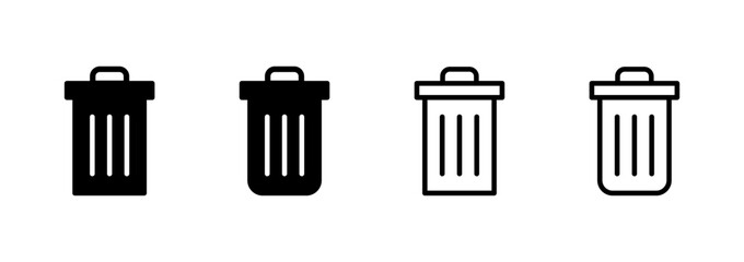 Trash icon logo design. trash can icon. delete sign and symbol.