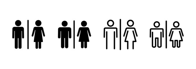 Toilet icon logo design. Girls and boys restrooms sign and symbol. bathroom sign. wc, lavatory