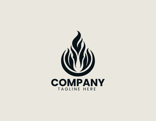 Dynamic Flame in Circle Energetic Power Warmth Passion Vector Logo Design