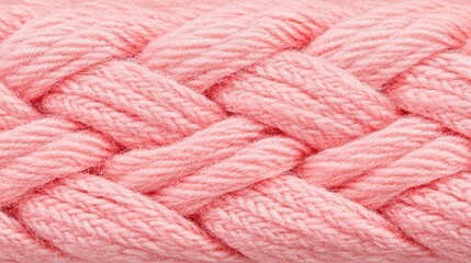 Close-up of a braided pink yarn texture.
