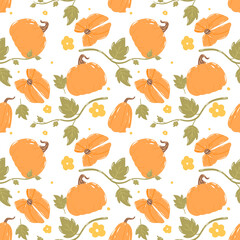 Fall pumpkin coquette bows seamless pattern 