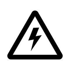 High voltage warning sign on transparent background for safety and alert concept