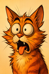 Fototapeta premium Screaming Comic Cat