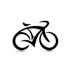 Black and White Minimalist Bicycle Illustration