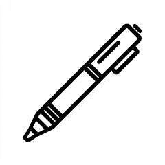 Black And White Pen Icon Illustration