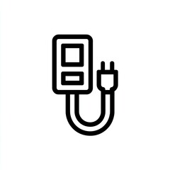 Black and White Power Adapter Illustration