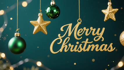 A festive Christmas scene with a dark teal background with the word "Merry Christmas". Christmas, Christmas Tree, Merry Christmas, Christmas Background, Christmas Lights