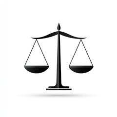Black and White Scales of Justice Icon