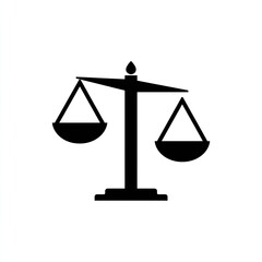 Black and White Scales of Justice Illustration