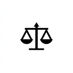 Black and White Scales of Justice Icon
