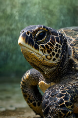 Obraz premium Green Sea Turtle Serene Form