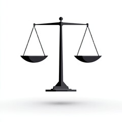 Black and White Scales of Justice Illustration