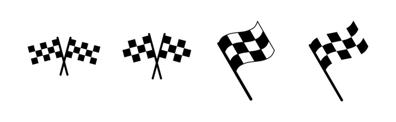 Fototapeta premium Racing flag icon set. race flag icon.Checkered racing flag icon