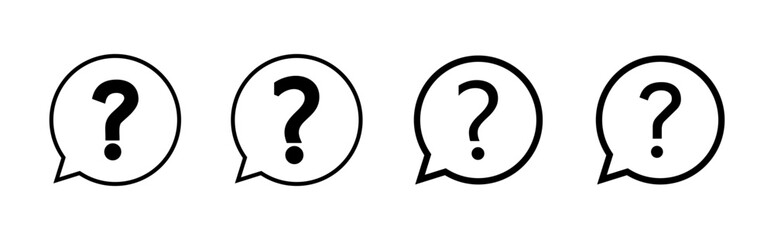 Question icon set. question mark icon vector.