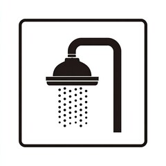 Black and White Shower Icon Graphic Design