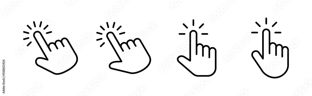 Aufkleber Hand cursor icon set. click icon vector. hand click. pointer