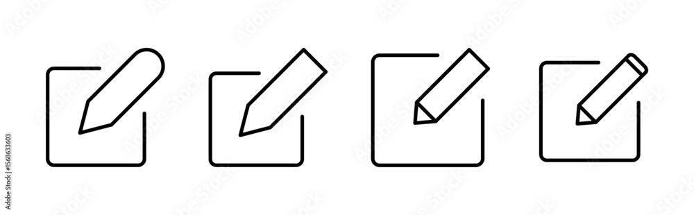Poster edit icon set. edit document icon. edit text icon. pencil. sign up