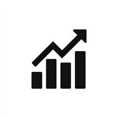 Black and White Upward Trending Bar Graph