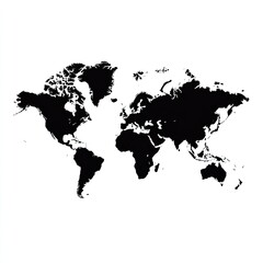 Obraz premium Black and White World Map Illustration