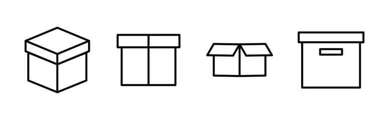 Box icon set. box vector icon, package, parcel