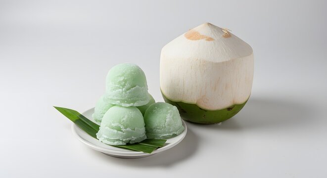 Es Puter, Indonesian Coconut Ice Cream with Young Coconut