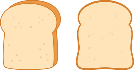 Flat Vector Illustration of Fresh Sliced Bread Loaf Icons for Bakery, Cafe Menu and Food Packaging Design Template