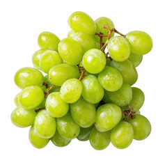 Fresh green grapes, a juicy and healthy fruit bunch, isolated on white for a sweet, natural, and ripe look