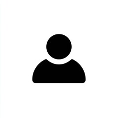 Black Silhouette Person Icon on White Background