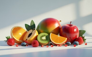 Digital illustration of a vibrant fruits