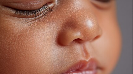Naklejka premium macro close-up baby cheeks