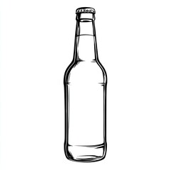 Empty Glass Bottle Line Art Illustration