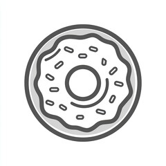 Gray Sprinkled Donut Illustration