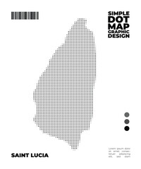 Fototapeta premium Creative dot map vector of Saint Lucia