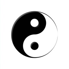 Yin and Yang Symbol: Black and White Circle Balance