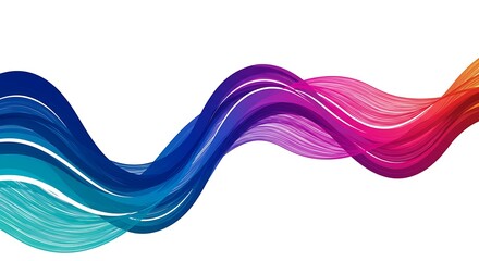 Youth Energy Vector – Abstract Colorful Waves on White Background


