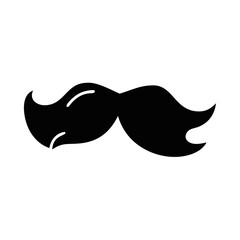 A stylish mustache illustration in black and white for various purposes