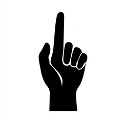 Obraz premium Black Silhouette of a Hand Pointing Upward