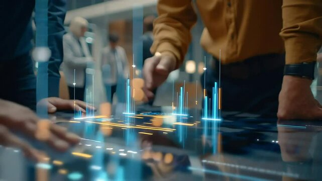 Interactive Technology Conference with People Engaging in Discussion with ai generated