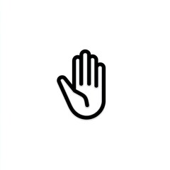 Obraz premium Open Hand Icon Black and White Minimalist Graphic