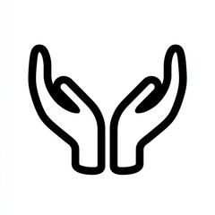 Obraz premium Protective Cupped Hands Graphic