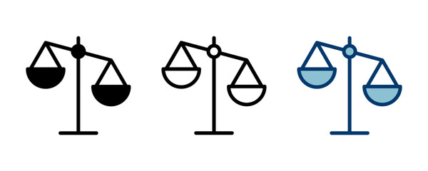 Scales icon vector isolated on white background . Law scale icon. Justice sign