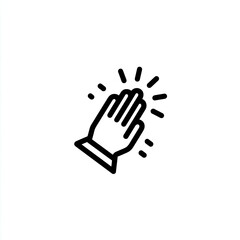 Obraz premium Simple Black Line Art Hand Tap Gesture Icon