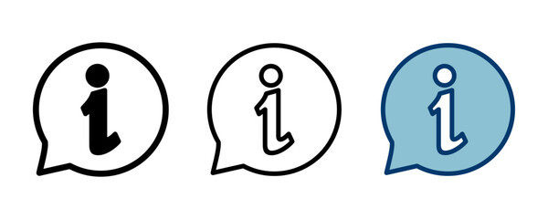 Information icon vector isolated on white background. Info sign. About us